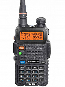 Рация Baofeng UV-5R 5W с гарнитурой черная